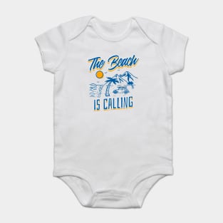 Vintage Retro The Beach is Calling Home is where the beach is Baby Bodysuit